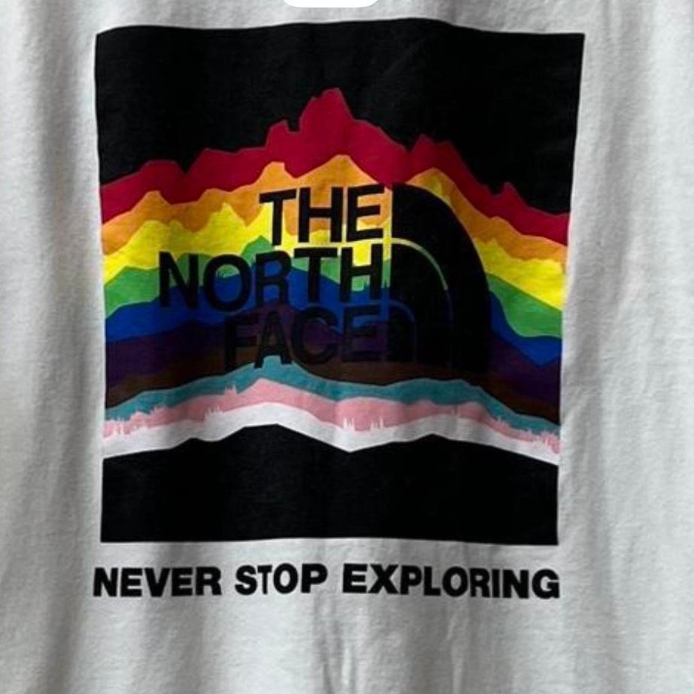 The North Face Mens Pride Rainbow Mountain Graphic T-Shirt White Small